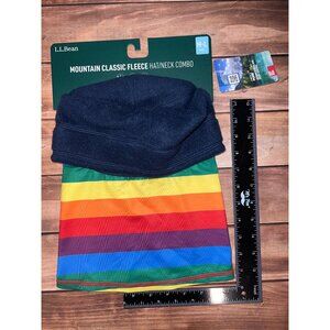 PRIDE L.L.Bean Mountain Classic Fleece Hat/Neck Combo M-L Rainbow Stripe